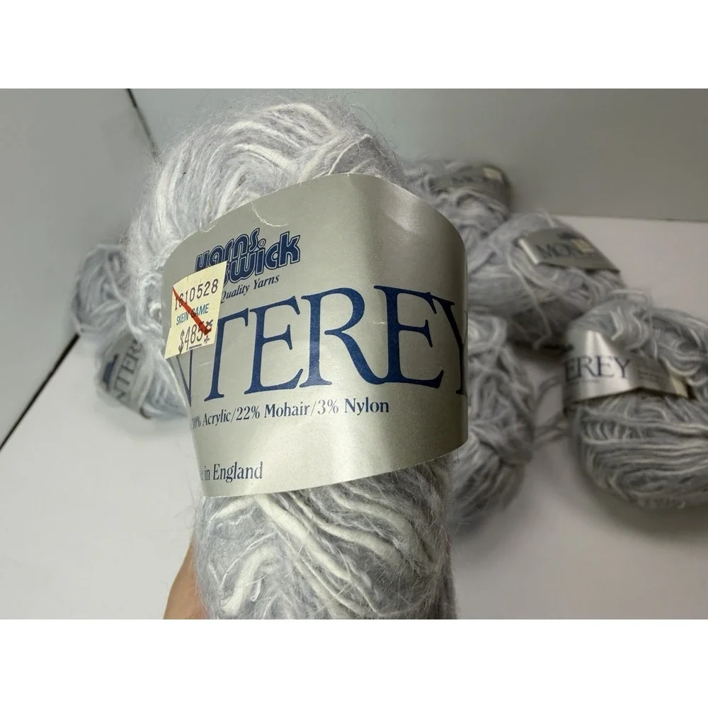 Brunswick Yarns MONTEREY Mohair Blend Yarn Silver Grey Lot Of 9 - 2 Dye‎ Lots